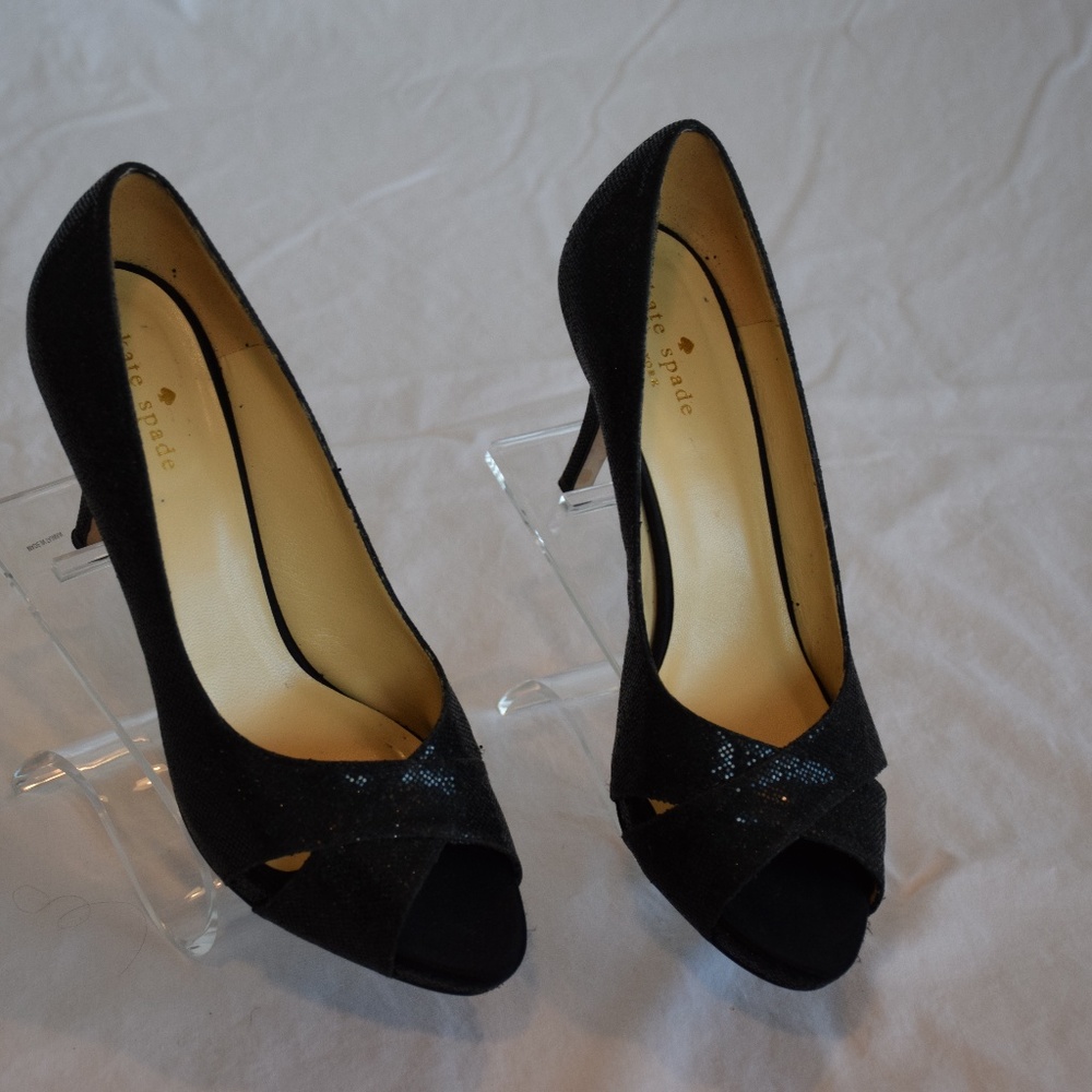 KATE SPADE Billie Black Open Toe Pump Starlight